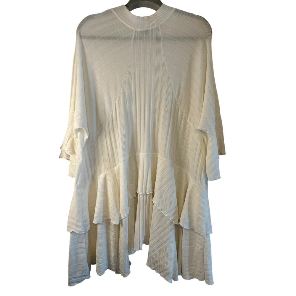 FP Beach Ivory Sweet Rose Ribbed Ruffle Tunic - Size S - Picture 3 of 11